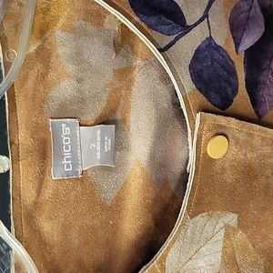 Floral-Print Faux-Suede Jacket